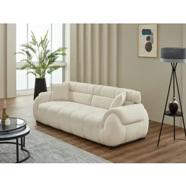Canapea Genova, 244x95x81 h cm, Stofa tip Bucle, Crem