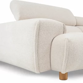 Canapea Nara, 3 Locuri, Tetiere Reglabile, 329x113x71-86 h cm, Stofa, Ecru
