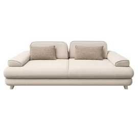Canapea Nita cu Spatiu de Depozitare, 245x102x86 h cm, Stofa Beige Deschis