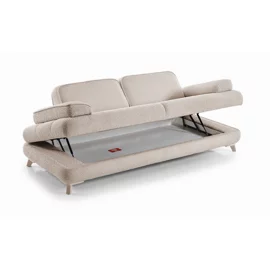 Canapea Nita cu Spatiu de Depozitare, 245x102x86 h cm, Stofa Beige Deschis