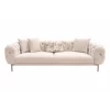 Canapea Tori, Stil Chesterfield 245x101x75 h cm, Stofa Tip Catifea Beige Deschis picture - 1