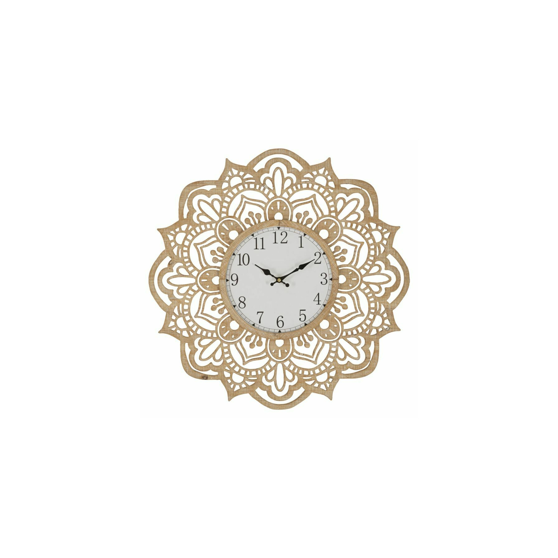 Ceas de perete, roma1665, natural,alb, mdf, 60x60x4.5 cm