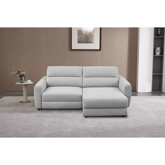 Coltar Alula 51696, Sezut Glisant, Actionare Electrica, Spatiu de depozitare, 228x165x93 h cm, Sofa Gri Deschis picture - 1