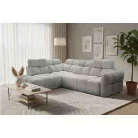 Coltar Calma, Tetiere Reglabile, 273x219x90-98 cm, Stofa, Gri