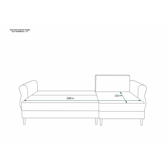 Coltar Extensibil Arlington, Universal, Compartiment Depozitare, 230x140x90 h cm, Stofa, Beige picture - 3