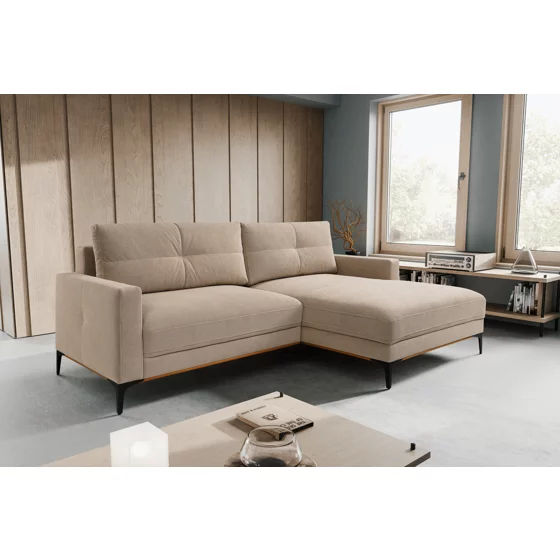 Coltar Extensibil Bergamo 238x162x92 h cm, Stofa Beige Inchis picture - 1