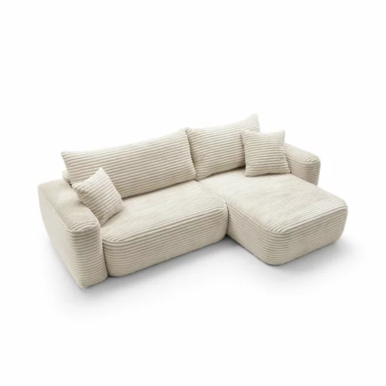 Coltar Extensibil Billy, Universal, 273x168x95 h cm, Stofa Raiata, Ecru picture - 3