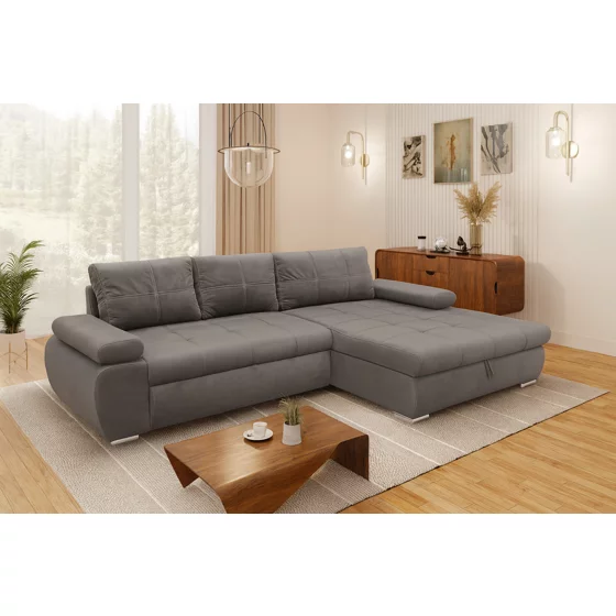 Coltar Extensibil Breva, 294x174x88, Stofa, Gri picture - 1