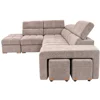 Coltar Extensibil cu Tabureti Amalfi, 272x230x77-92 h cm, Stofa Gri picture - 2