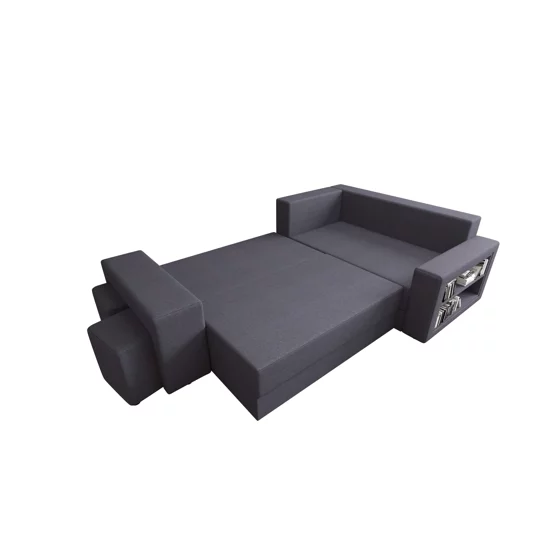 Coltar Extensibil Dallas Cu Tabureti,  265x182x68 h cm, Stofa Gri, Colt Dreapta picture - 3