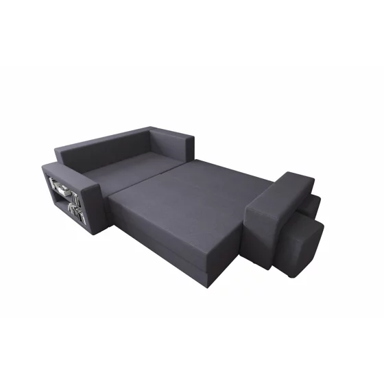 Coltar Extensibil Dallas Cu Tabureti,  265x182x68 h cm, Stofa Gri, Colt Stanga picture - 5