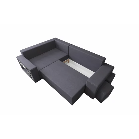Coltar Extensibil Dallas Cu Tabureti,  265x182x68 h cm, Stofa Gri, Colt Stanga picture - 4