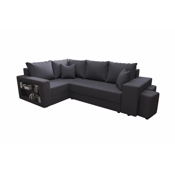 Coltar Extensibil Dallas Cu Tabureti,  265x182x68 h cm, Stofa Gri, Colt Stanga picture - 3