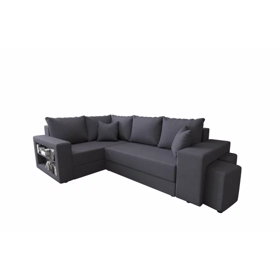 Coltar Extensibil Dallas Cu Tabureti,  265x182x68 h cm, Stofa Gri, Colt Stanga picture - 7