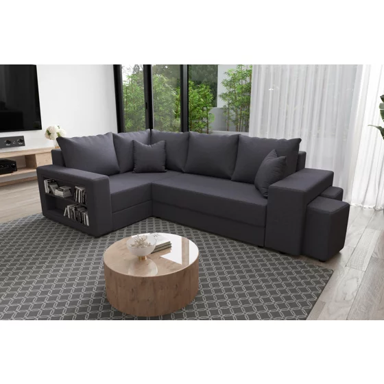 Coltar Extensibil Dallas Cu Tabureti,  265x182x68 h cm, Stofa Gri, Colt Stanga picture - 1