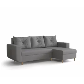 Coltar Extensibil Datong, Universal, Compartiment Depozitare, 240x145x85 h cm, Stofa, Gri