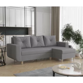 Coltar Extensibil Datong, Universal, Compartiment Depozitare, 240x145x85 h cm, Stofa, Gri