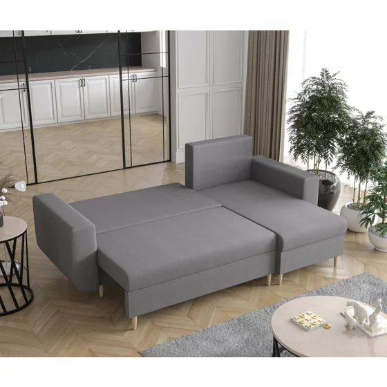 Coltar Extensibil Datong, Universal, Compartiment Depozitare, 240x145x85 h cm, Stofa, Gri picture - 5