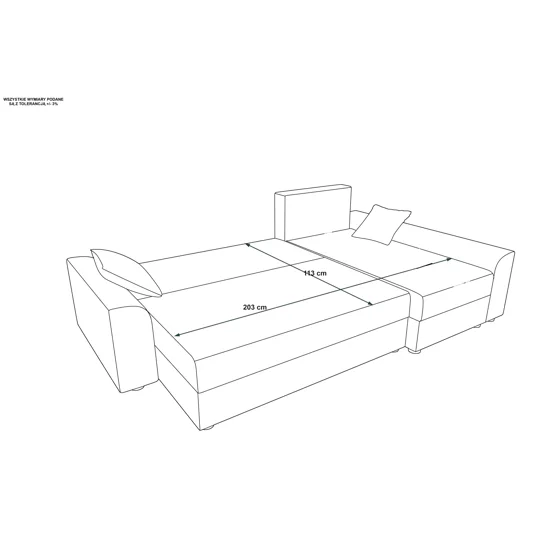 Coltar Extensibil Delmas, Universal, Compartiment Depozitare, 248x139x80 h cm, Stofa, Negru/Gri picture - 4