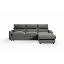 Coltar Extensibil Delpo, 284x162x94 cm, Stofa, Gri,