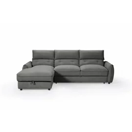 Coltar Extensibil Delpo, 284x162x94 cm, Stofa, Gri,