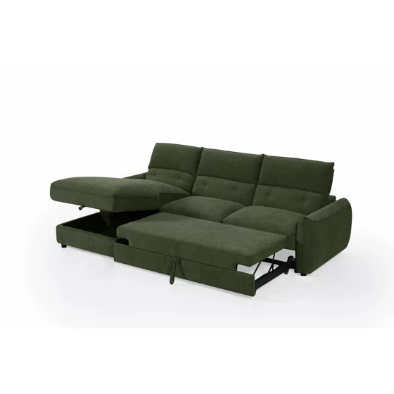 Coltar Extensibil Delpo, 284x162x94 cm, Stofa, Verde picture - 4