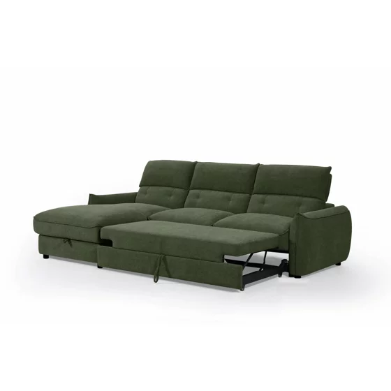 Coltar Extensibil Delpo, 284x162x94 cm, Stofa, Verde picture - 5