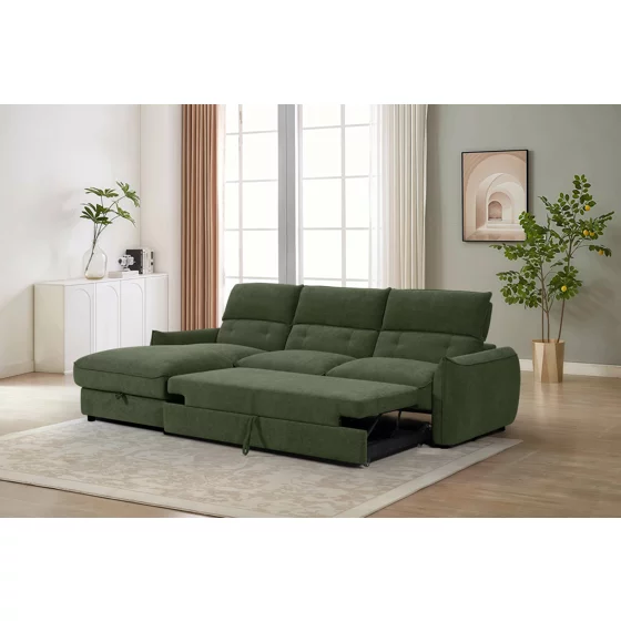 Coltar Extensibil Delpo, 284x162x94 cm, Stofa, Verde picture - 6