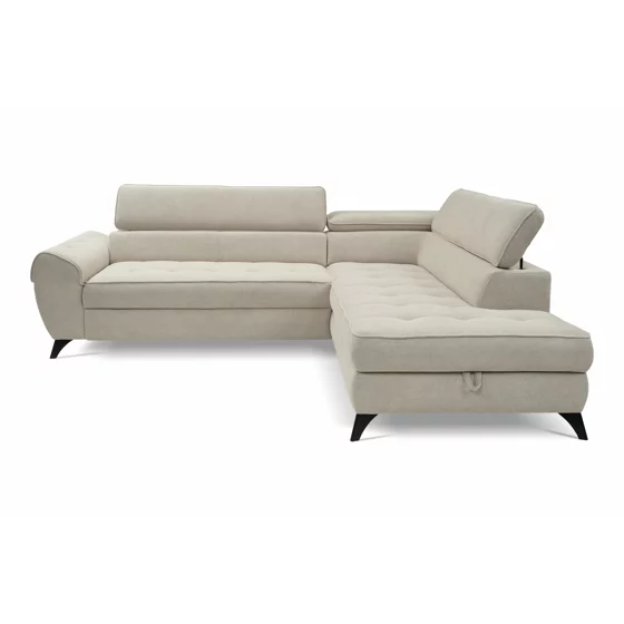 Coltar Extensibil Elena, 251x203x70-90 h cm, Stofa Gri Deschis picture - 2