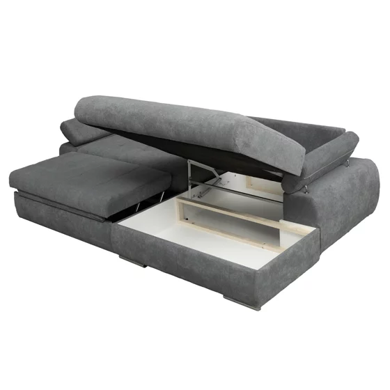 Coltar Extensibil Eternity, Spatiu de Depozitare, 295x177x90 h cm, Stofa, Gri picture - 3