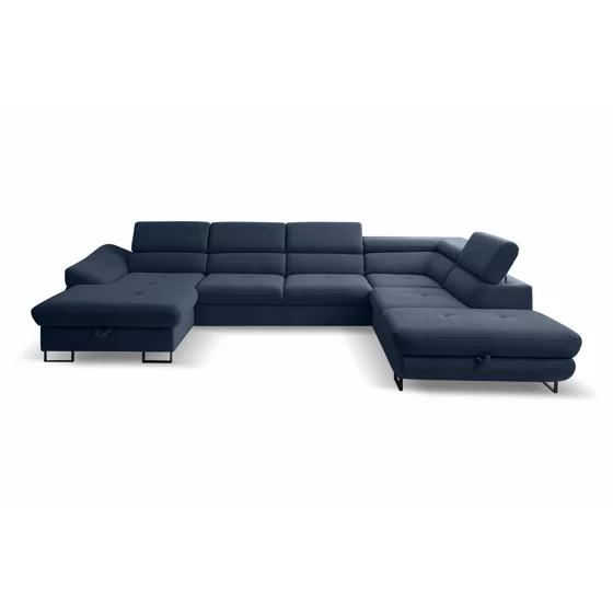 Coltar extensibil Fabio U, 350x235x175 cm, Stofa, Albastru Inchis picture - 1