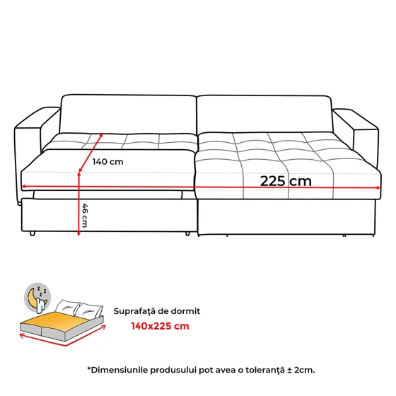 Coltar Extensibil Farum, Universal, Spatiu de Depozitare, 266x165x90 h cm Stofa, Gri Deschis picture - 7