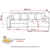 Coltar Extensibil Farum, Universal, Spatiu de Depozitare, 266x165x90 h cm Stofa, Gri Deschis picture - 8