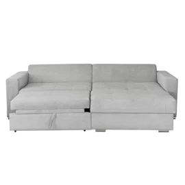 Coltar Extensibil Farum, Universal, Spatiu de Depozitare, 266x165x90 h cm Stofa, Gri Deschis