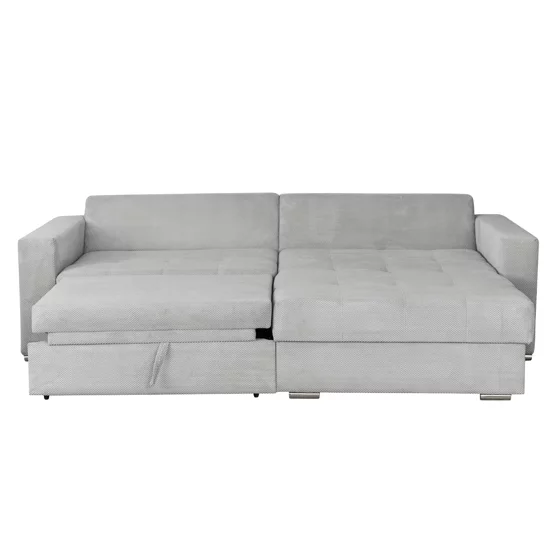 Coltar Extensibil Farum, Universal, Spatiu de Depozitare, 266x165x90 h cm Stofa, Gri Deschis picture - 2