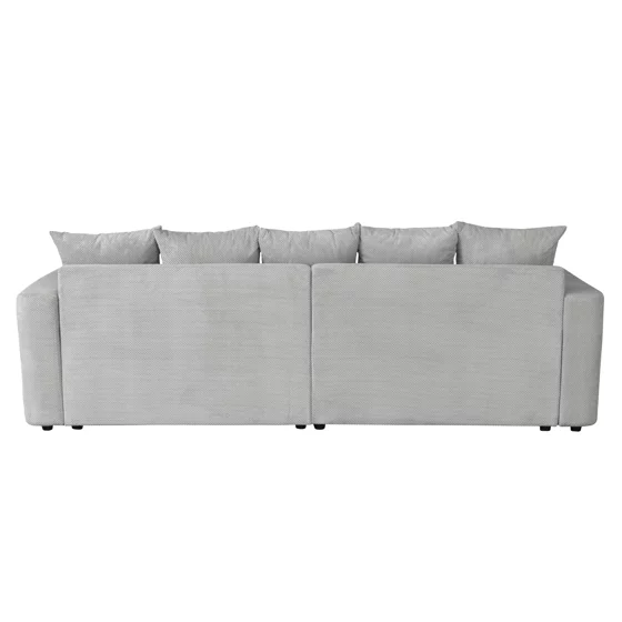 Coltar Extensibil Farum, Universal, Spatiu de Depozitare, 266x165x90 h cm Stofa, Gri Deschis picture - 4