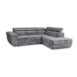 Coltar Extensibil Fiona + taburet, 264x220x76-91 h cm, Stofa Cremona 95 Gri