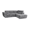 Coltar Extensibil Fiona + Taburet, 264x220x76-91 h cm, Stofa Gri picture - 1