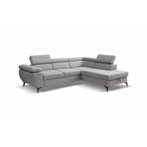Coltar Extensibil Floris, 256x200x75-90 h cm, Stofa, Gri picture - 5