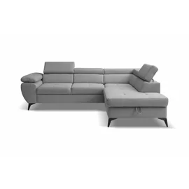 Coltar Extensibil Floris, 256x200x75-90 h cm, Stofa, Gri