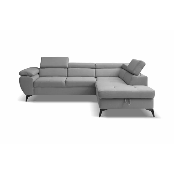 Coltar Extensibil Floris, 256x200x75-90 h cm, Stofa, Gri picture - 1