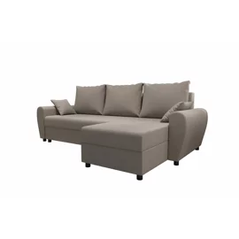 Coltar Extensibil Foggia, Universal, Compartiment Depozitare, 239x140x80 h cm, Stofa, Gri Deschis