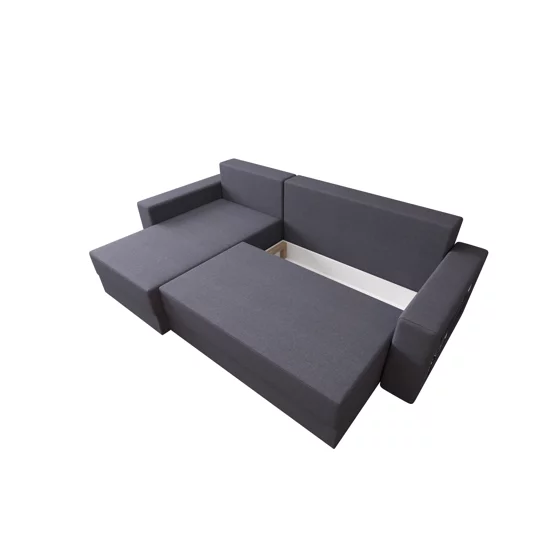 Coltar Extensibil Jannik, Universal, Compartiment Depozitare, 240x140x90 h cm, Stofa, Gri Inchis picture - 3