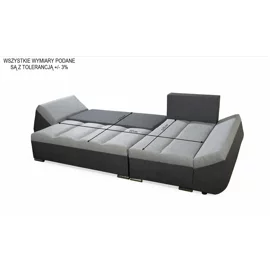 Coltar Extensibil Konya, Universal, Compartiment Depozitare, 271x140x90 h cm, Stofa, Gri Deschis/Gri Inchis