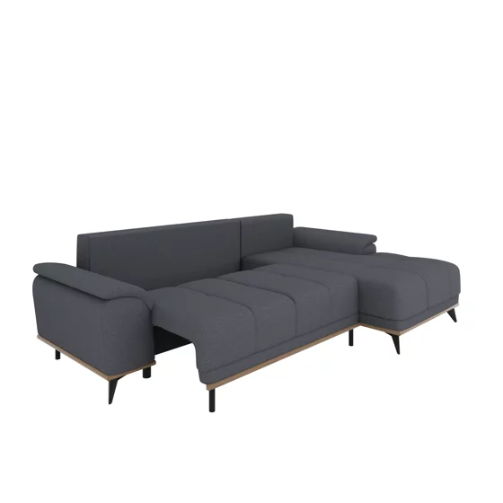 Coltar Extensibil Luigi, 262x168x85 h cm, Stofa, Grafit picture - 7