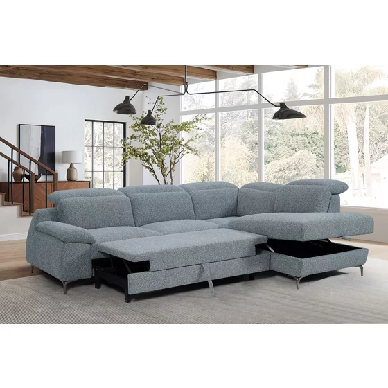Coltar Extensibil Luise, 281x207x80 h cm, Stofa Albastra picture - 3