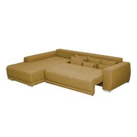 Coltar Extensibil Maribor, 282x205x92 h cm, Stofa, Galben Mustar, Stanga