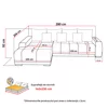 Coltar Extensibil Maribor, 282x205x92 h cm, Stofa, Galben Mustar, Stanga picture - 4