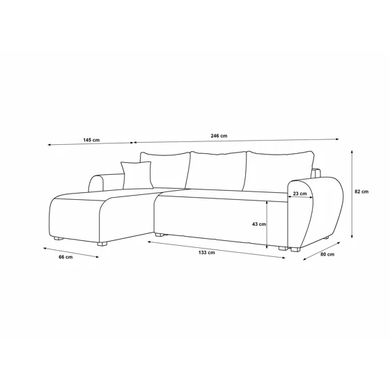 Coltar Extensibil Matola, Universal, Compartiment Depozitare, 246x145x82 h cm, Stofa, beige picture - 8