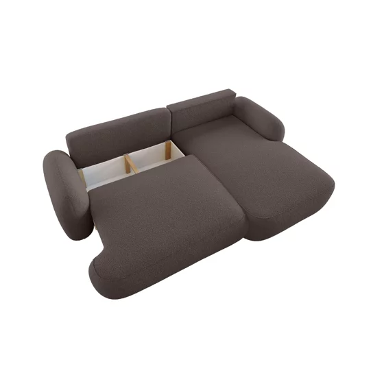 Coltar Extensibil Molly L, 276x176x84 h cm, Stofa Tip Boucle,  Coffe picture - 3